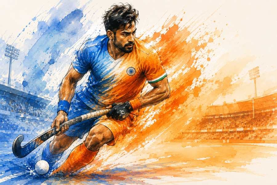 Blue To Saffron Jersey Row